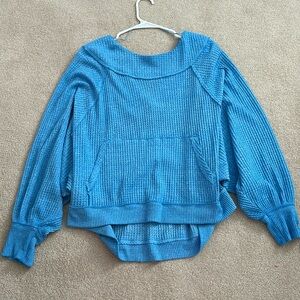 Free People Blue Top with pocket